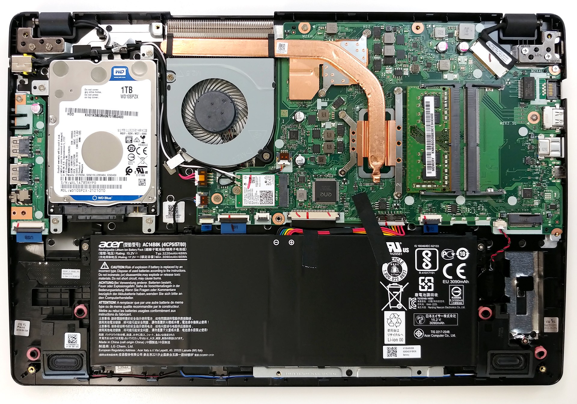 Inside Acer Aspire 5 (A515-52G) – disassembly and upgrade options | GearOpen