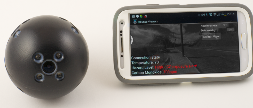 Bouncing tactical camera lets police peer safely into dangerous rooms