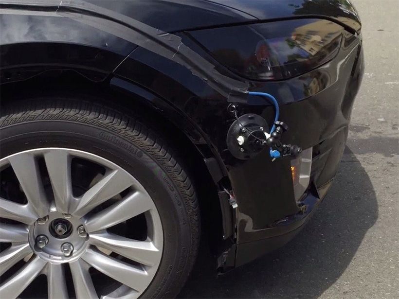 Tesla Model X prototype spied in California with strange sensors adorning