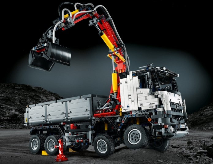 LEGO’s New Mercedes-Benz Arocs Set Comes With Pneumatic Crane Arm, Moving Dump Truck Parts, And More