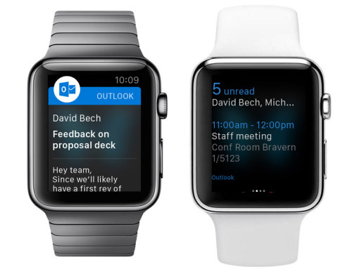 Microsoft Outlook goes to Apple Watch with app update