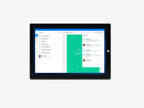 Dropbox apps for Windows 10 PCs and tablets unveiled