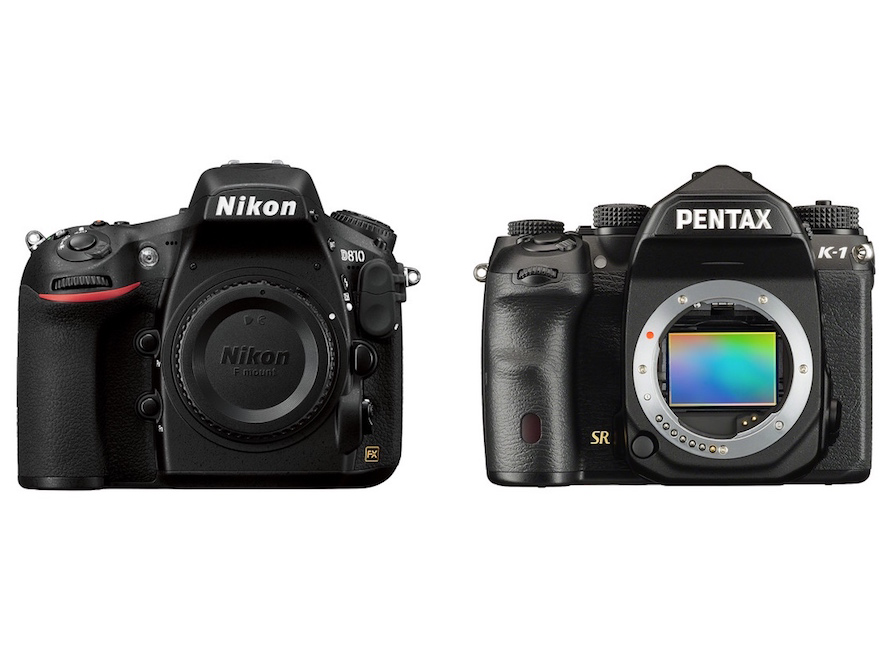 Camera comparison. Nikon d810. Pentax k-1. Nikon k1. Nikon d2x Nikon d2xs.