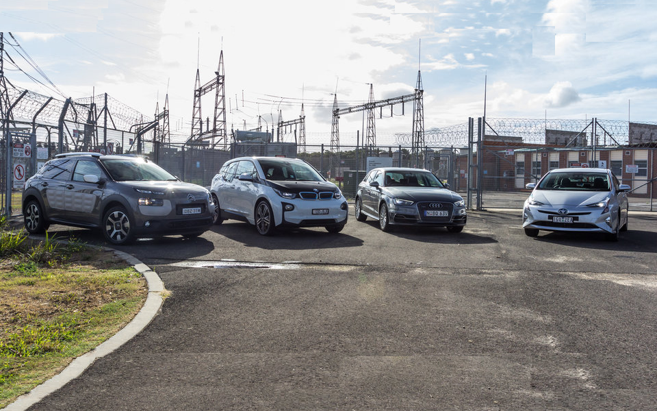 Audi A3 e-tron v BMW i3 v Citroen C4 Cactus v Toyota Prius : Economy comparison test part one