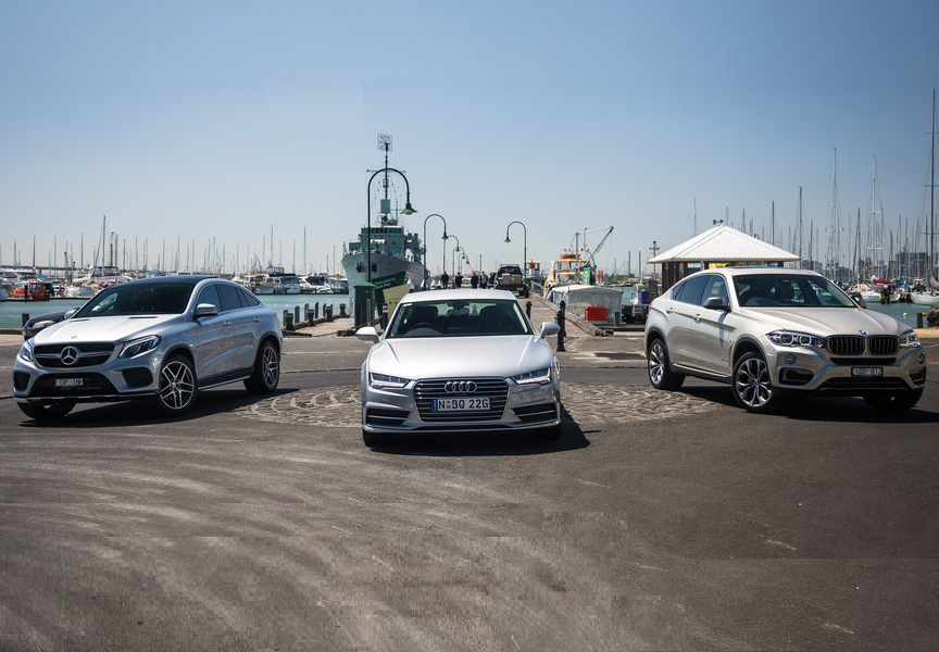 BMW X6 xDrive30d v Mercedes-Benz GLE350d Coupe v Audi A7 Comparison
