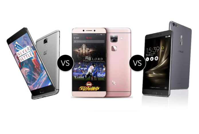 OnePlus 3 vs LeEco Le Max 2 vs ASUS ZenFone 3 Deluxe : flagship killers compared