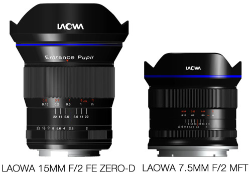 Venus Optics announces Laowa 7.5mm F2 for MFT and 15mm F2 FE Zero-D