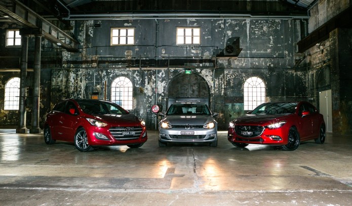 Comparison : Hyundai i30 SR Premium v Mazda 3 SP25 Astina v Volkswagen Golf 110TSI Highline