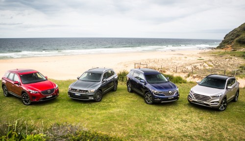 Medium SUV Comparison : Hyundai Tucson Highlander v Mazda CX-5 GT v Renault Koleos Intens v Volkswagen Tiguan 132TSI Comfortline