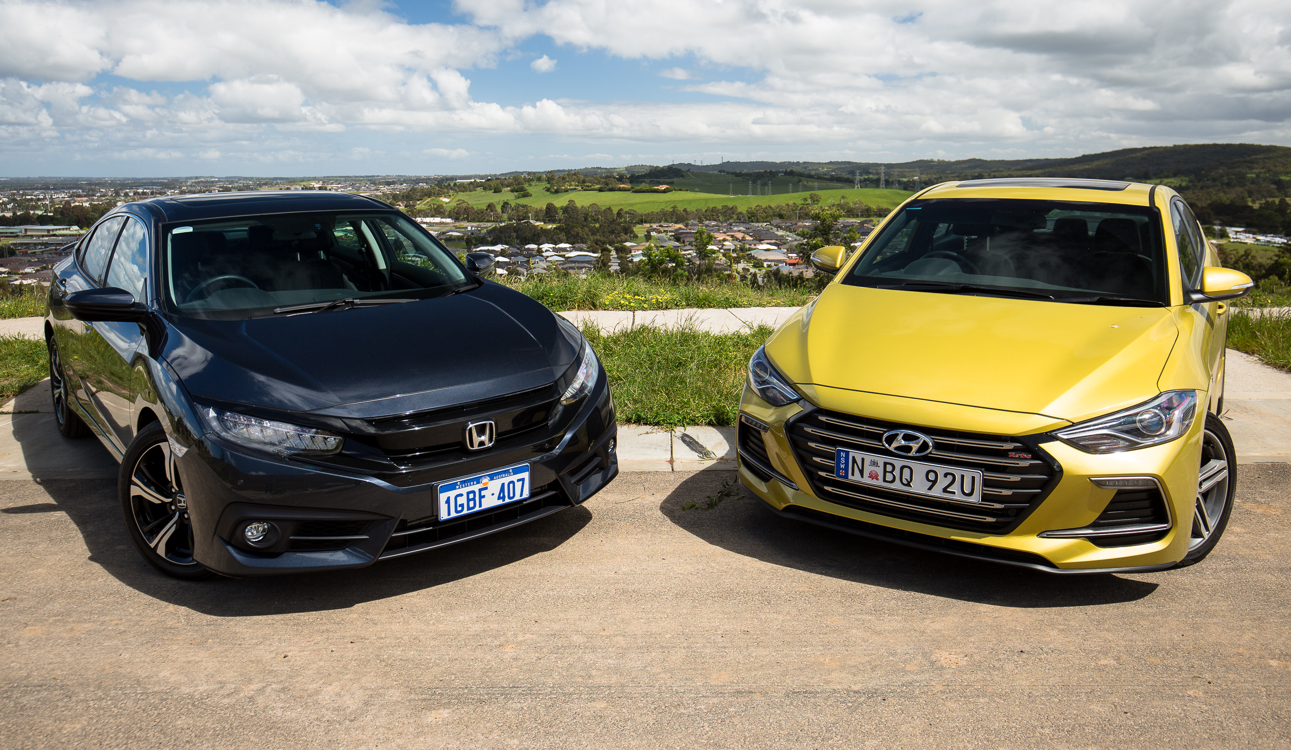 Honda Civic RS v Hyundai Elantra SR Turbo comparison
