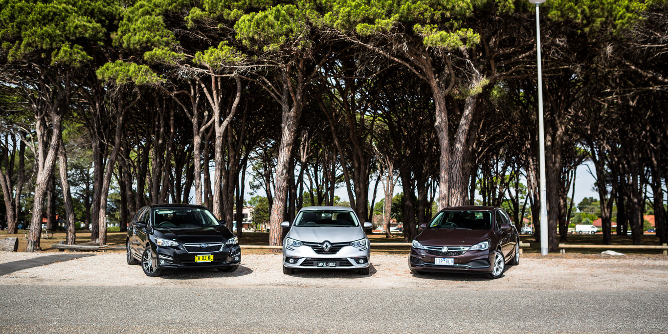 Holden Astra v Renault Megane v Subaru Impreza – Small hatchback comparison