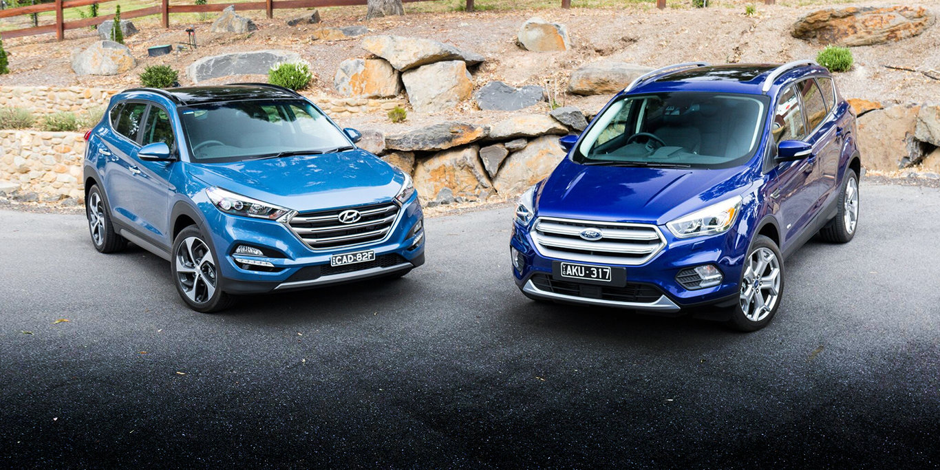 Ford Escape Titanium v Hyundai Tucson Highlander petrol SUV comparison