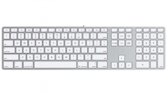 apple keyboard with numeric keypad numbers not working