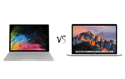 Microsoft Surface Book 2 vs Apple MacBook Pro : 15″ and 15.4″ models compared