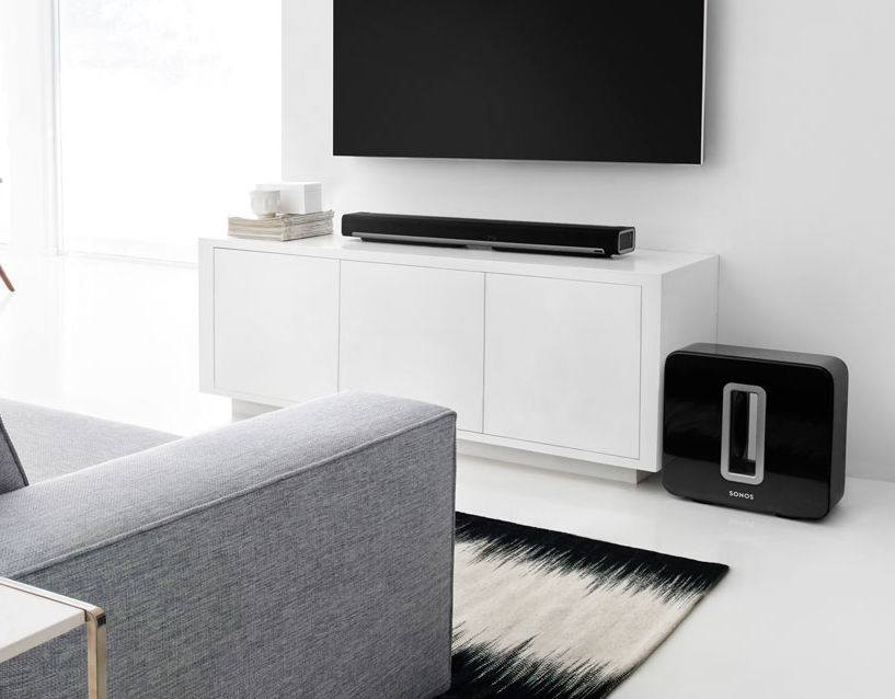 The Sonos Playbar is specifically designed to sit under or above your wall-...