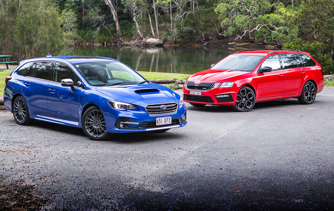 2018 Subaru Levorg STI Sport v Skoda Octavia RS245 comparison review