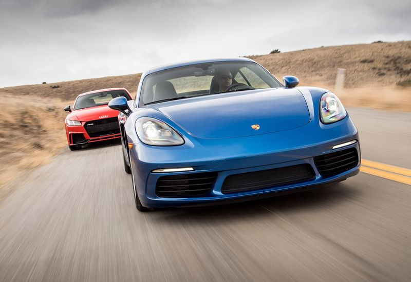 2018 Audi TT RS vs 2017 Porsche 718 Cayman S Comparison Tests