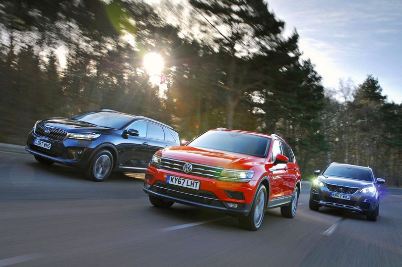 New Kia Sorento & Volkswagen Tiguan Allspace vs Peugeot 5008