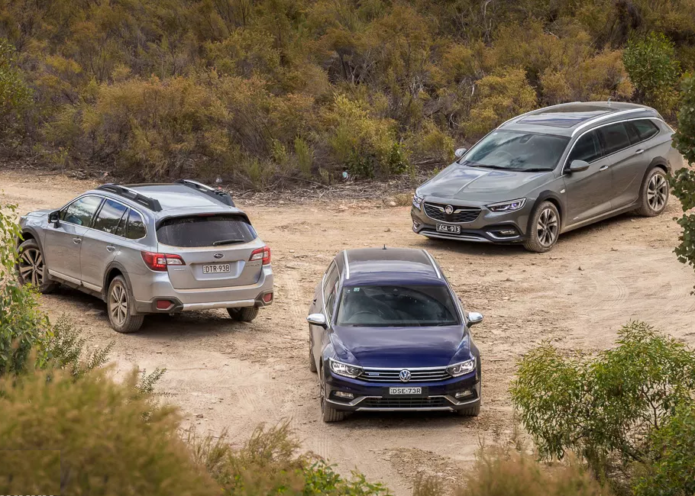 Holden Commodore Tourer v Subaru Outback v Volkswagen Passat Alltrack 2018 Comparison