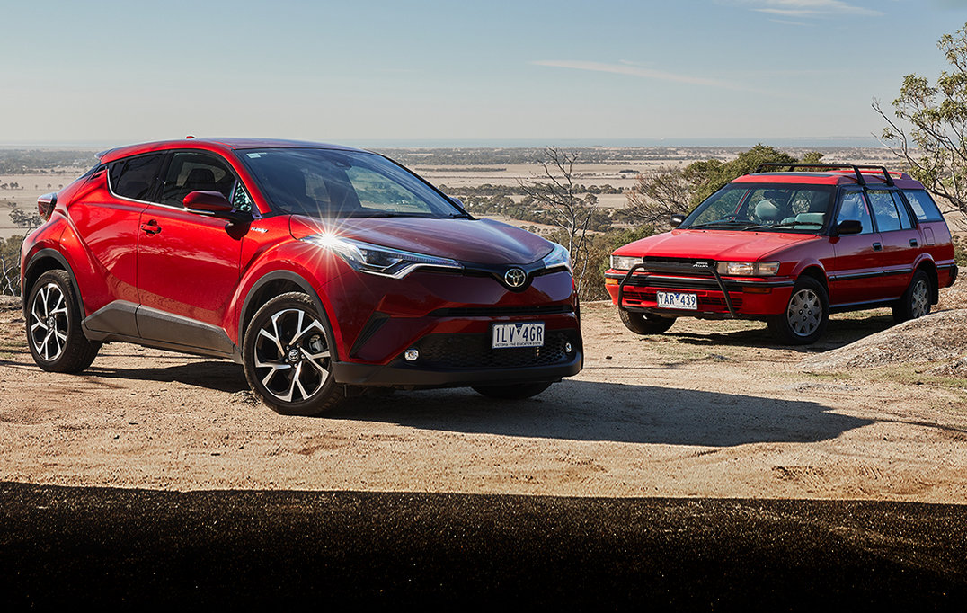 2018 Toyota C-HR v 1988 Toyota Corolla SR5 4WD Wagon comparison
