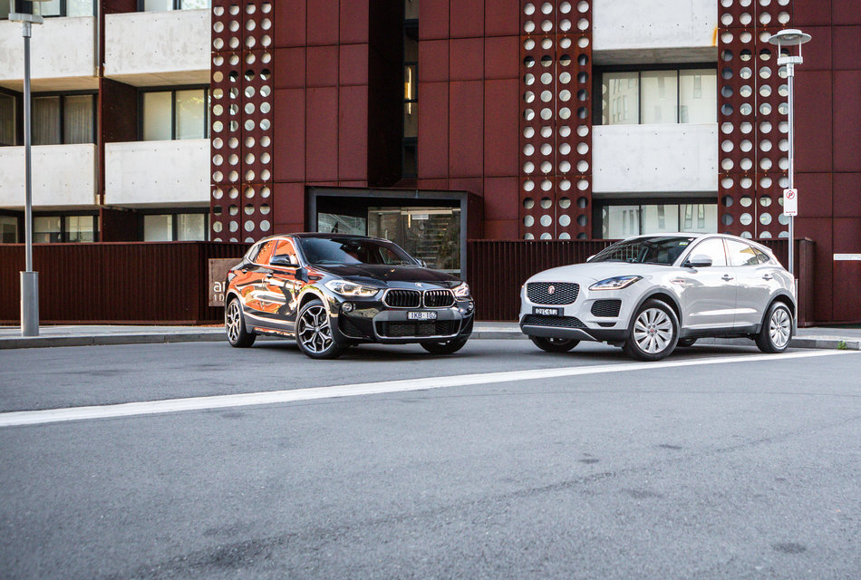2018 BMW X2 v Jaguar E-Pace comparison : BMW's front-wheel-drive X2 sDrive20i takes on Jag's all-paw E-Pace S P250