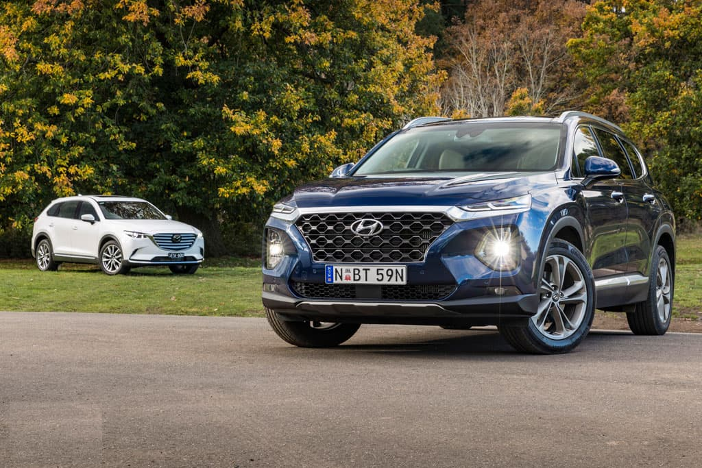 Hyundai Santa Fe Highlander v Mazda CX-9 Azami 2018 Comparison