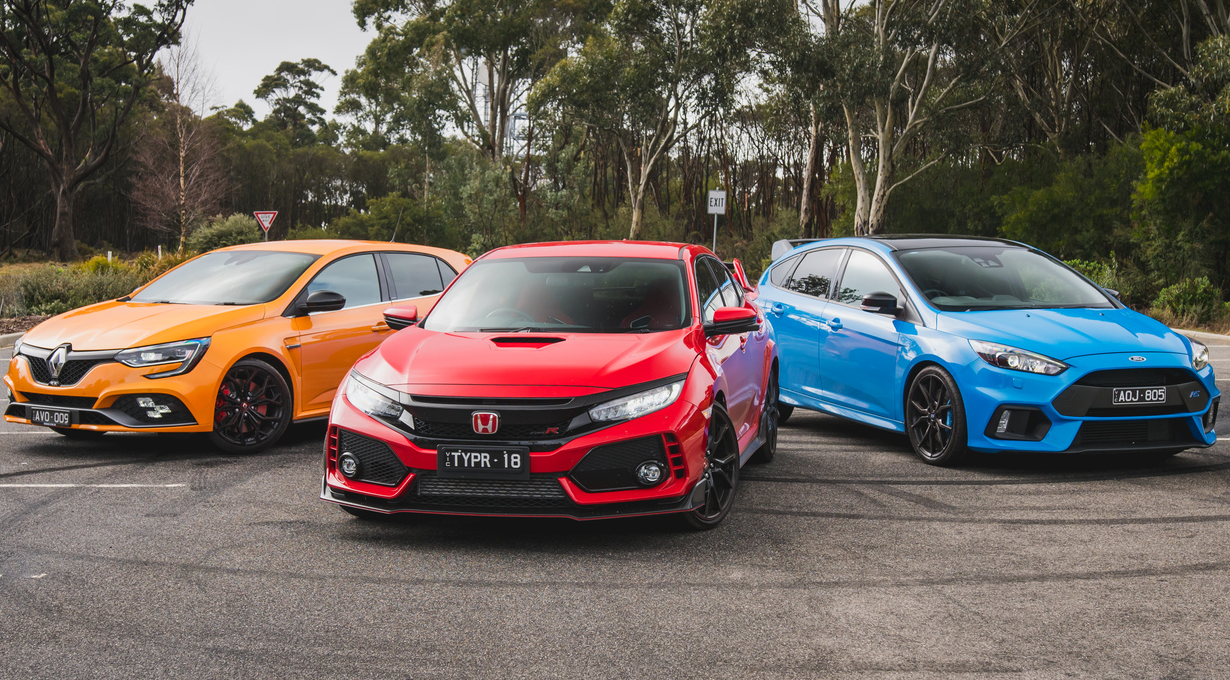 2019 Renault Megane RS v Ford Focus RS v Honda Civic Type R comparison