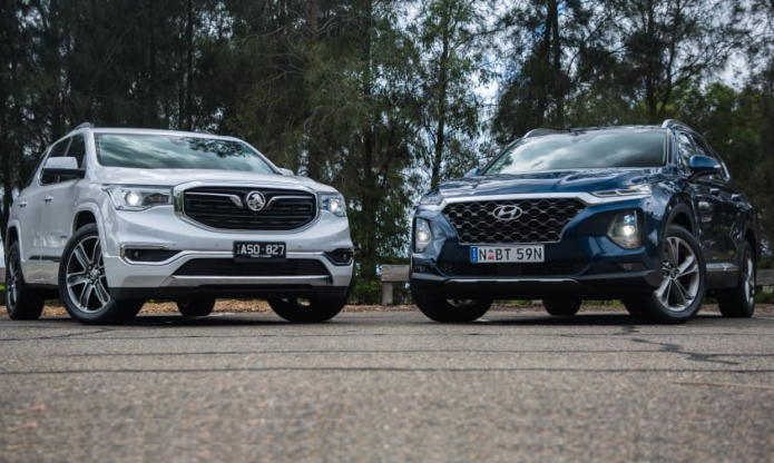 2019 Holden Acadia v Hyundai Santa Fe comparison: Big family? This pair could present a winner