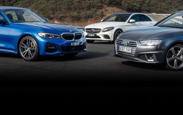 2019 BMW 330i v Audi A4 45 v Mercedes-Benz C300 comparison --- Euro showdown: New 3 Series takes on C-Class and A4