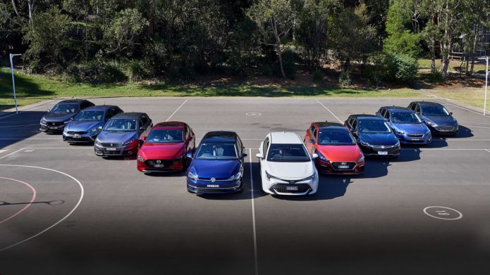 2019 small car comparison : Ford Focus v Holden Astra v Honda Civic v Hyundai i30 v Kia Cerato v Mazda 3 v Peugeot 308 v Subaru Impreza v Toyota Corolla v Volkswagen Golf