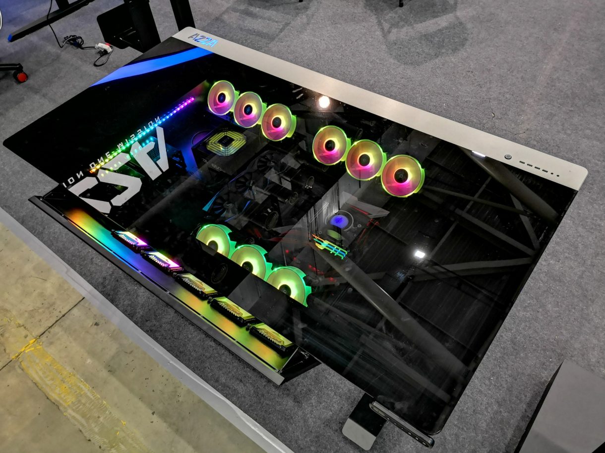 AZZA’s E-Sports Table is a $2k glass desk you can build a PC in