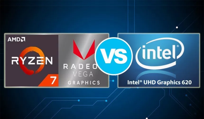 AMD Radeon RX Vega 8 vs Intel UHD Graphics 620 – the Vega 8 is nearly twice faster than its opponent