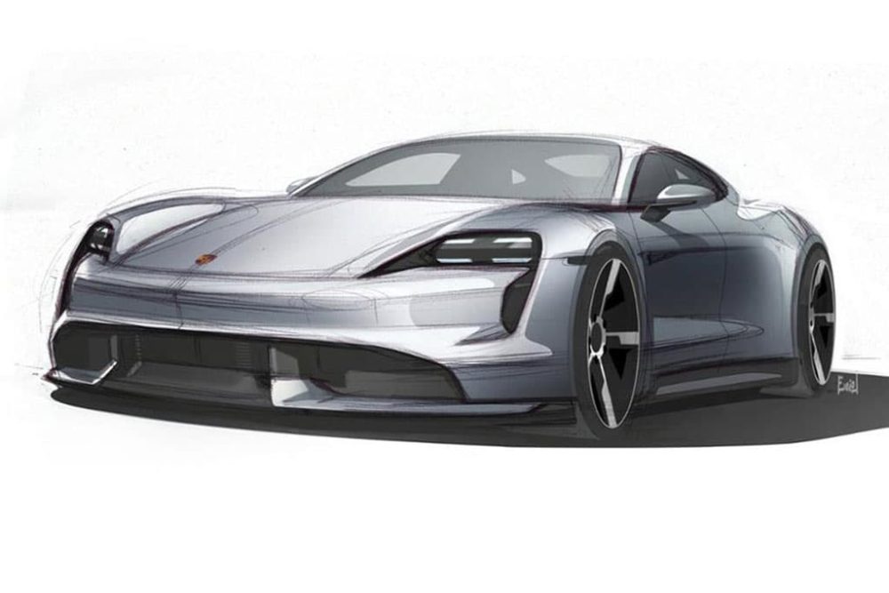 Porsche Taycan sketches revealed  GearOpen.com