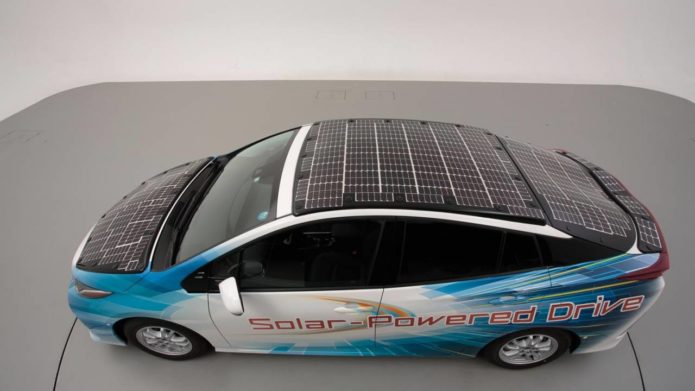 Toyota, NEDO, and Sharp are testing solar battery EVs
