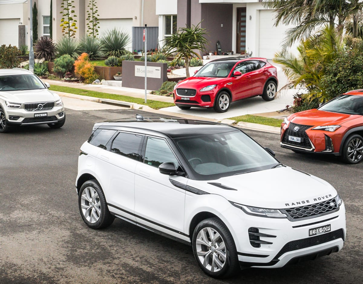 2019 Range Rover Evoque v Jaguar E-Pace v Lexus UX v Volvo XC40 comparison : Designer SUVs