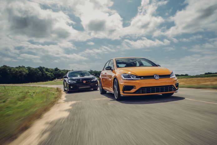 2019 Honda Civic Type R vs. 2019 Volkswagen Golf R: One of These Is the Best Hot-Hatch in America