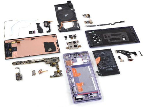 Huawei Mate 30 Pro repair is moderately easy as shown by iFixit teardown