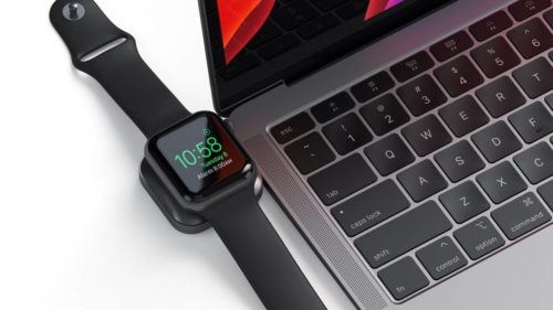 Satechi Apple Watch charging dock can top off from a MacBook or iPad Pro