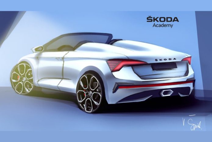 Roofless Skoda Scala roadster previewed