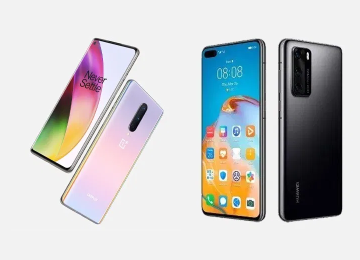 OnePlus 8 vs Huawei P40 specs comparison