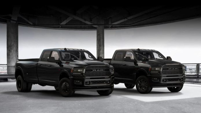 2020 Ram HD Blackout Edition features a monochromatic styling theme