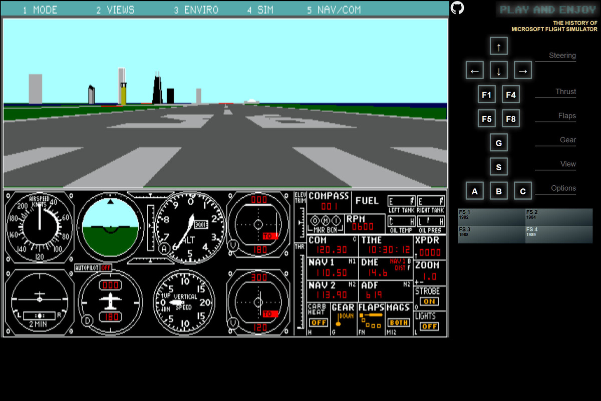 Can’t run Microsoft Flight Simulator 2020? Play the 1982 version in your browser