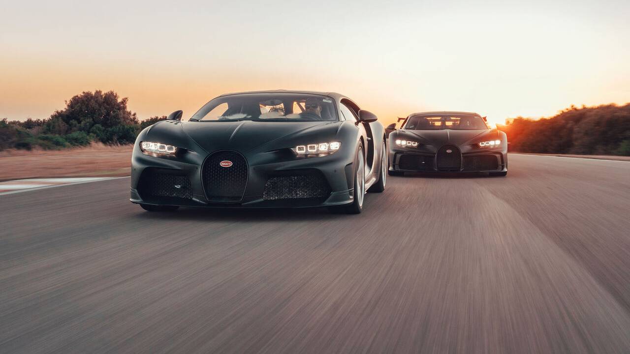 Watch the Bugatti Chiron Super Sport 300+ and Chiron Pur Sport at Nardò Technical Center
