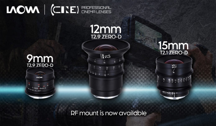 Venus Optics brings its Laowa 9mm T2.9, 12mm T2.9 and 15mm T2.1 cine primes to Canon RF mount