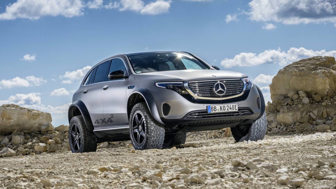 Mercedes turned its cushy electric SUV into an epic jacked-up off-roader