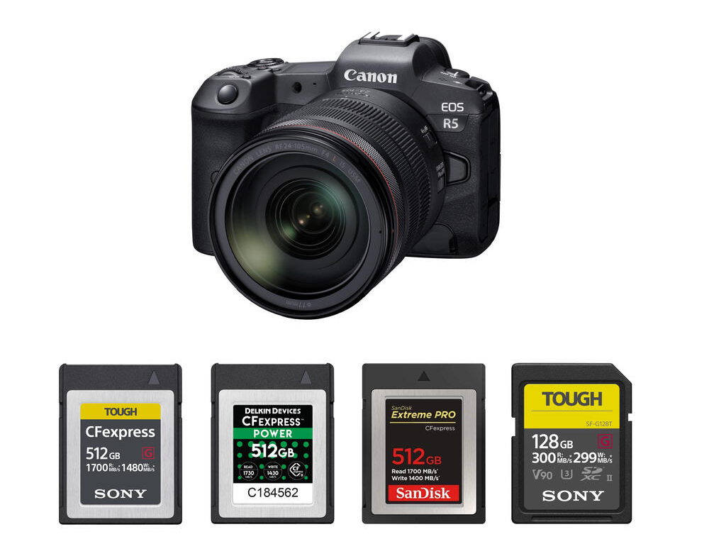 canon r5 compatible memory cards