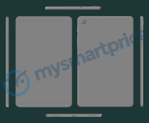 Samsung Galaxy Tab A 8.4 (2021) surfaces in rough CAD-based renders