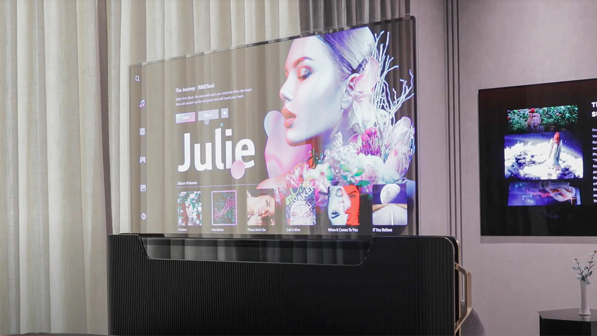 LG unveils transparent OLED TV that rolls up from your bed at CES 2021