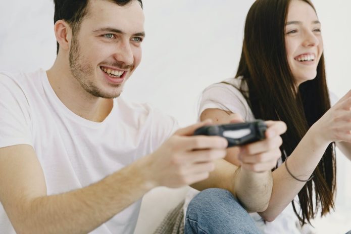 couple playing game