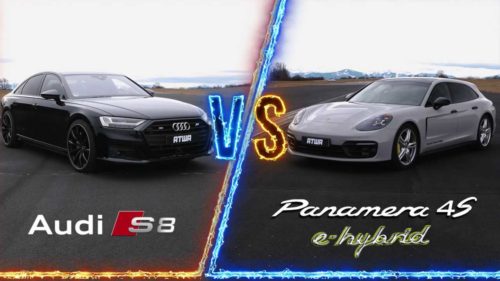 Audi S8 Vs Porsche Panamera 4S E-Hybrid Drag Race Has Undisputed Winner
